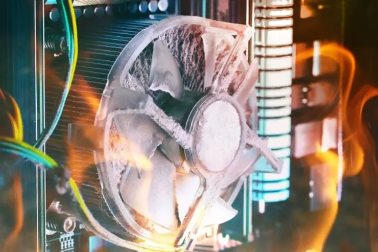 clear the dust from the fan and heat sink