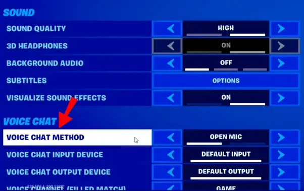 shift the toggle to “on” for the voice chat option