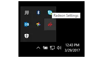 radeon settings though system tray